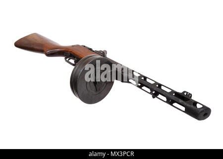 soviet submachine gun ppsh-41 isolated on a white background Stock Photo