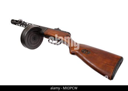 submachine gun ppsh-41 isolated on a white background Stock Photo