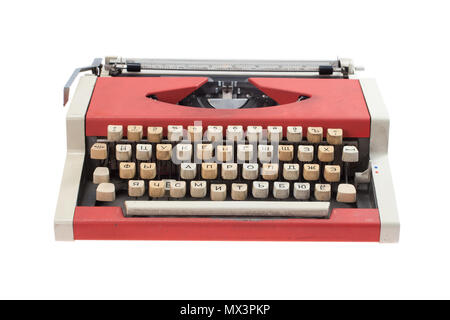 Retro typewriter  isolated on white background Stock Photo