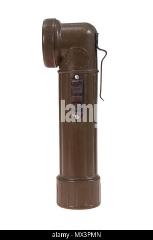 WW2 Period US Army Flash Light on white background Stock Photo