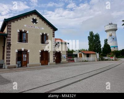 Train station for the historic Chemin de Fer de la Baie de Somme steam train, Le Crotoy, France. Stock Photo
