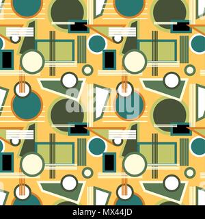 Seamless repeating background from multi-colored geometric shapes Stock Vector