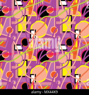 Seamless repeating background from multi-colored geometric shapes Stock Vector