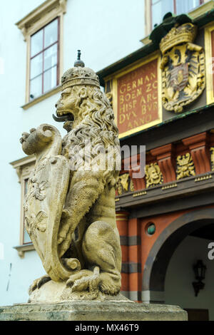 Vienna, Austria - October 22, 2017: Lions statue near Swiss Gate (Schweizertor) (15th c.) of Hofburg Stock Photo