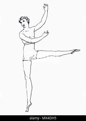 . English: Arabesque - Carlo Blasis - Fig. 3 pl. XII - Traité élémentaire, théorique et pratique de l'Art de la Danse, 1820 . 6 May 2012. I'm the author of the photos. 54 Arabesque Blasis 2 Stock Photo