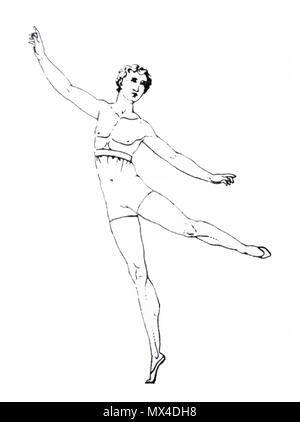. English: Arabesque - Carlo Blasis - Fig. 1 pl .X - Traité élémentaire, théorique et pratique de l'Art de la Danse, 1820 . 6 May 2012. I'm the author of the photos. 54 Arabesque Blasis 1 Stock Photo