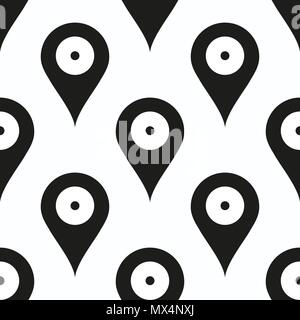 Map pointer pattern vector seamless repeating for any web design Stock Vector