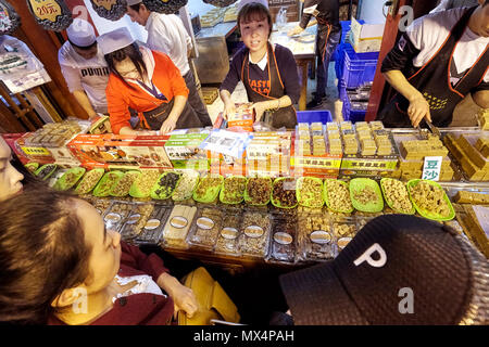 Xian, China - October 5, 2017: Street market in the Muslim Quarter, well-known tourism site famous for its culture and food. Stock Photo