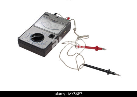 Old analog multimeter isolated on the white background Stock Photo