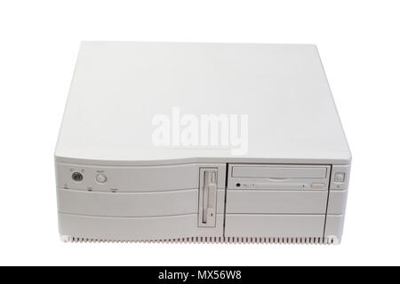 old desktop case on white background Stock Photo