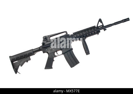 US Army M4A1 carbine isolated on a white background Stock Photo