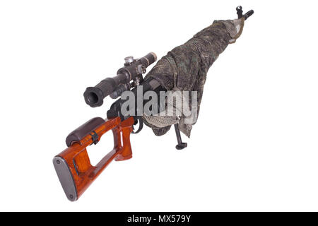 camouflaged sniper rifle with scope Stock Photo - Alamy