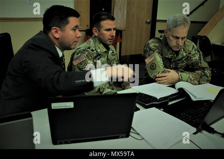 U.S. Army Col. Curtis Buzzard, Commander of the Joint Multinational  Readiness Center Operations Group, briefs distinguished visitors,  Hohenfels, Germany, May 3, 2018. Various military and civilian officials  came to Hohenfels to see