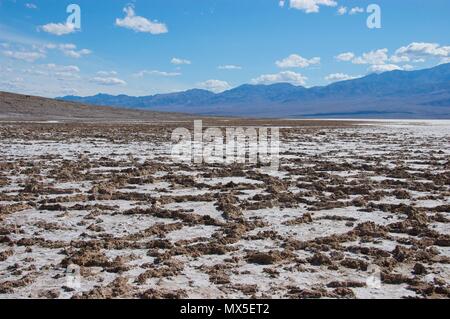 Salt flats in Death Valley, California Stock Photo