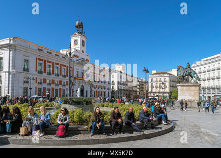 Madrid, Sol. Plaza Puerta del Sol in the city centre, Madrid, Spain. Stock Photo