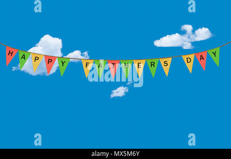 Individual cloth pennants or flags with Happy Fathers Day Stock Photo