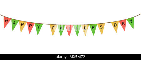Individual cloth pennants or flags with Happy Fathers Day Stock Photo