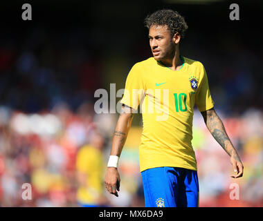 Anfield, Liverpool, UK. 3rd June, 2018. International Football friendly, Brazil versus Croatia; Neymar Jr of Brazil Credit: Action Plus Sports/Alamy Live News Stock Photo