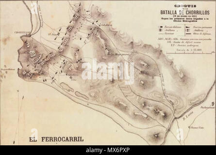 . Croquis de la Batalla de San Juan y Chorrillos. El Ferrocaril ...