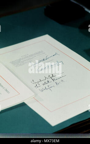Washington, D.C.: April 11, 1968 President Lyndon Johnson signs the ...
