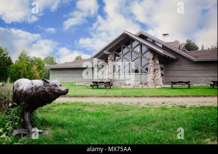 The world renouned International Wolf Center in Ely, Minnesota. Stock Photo