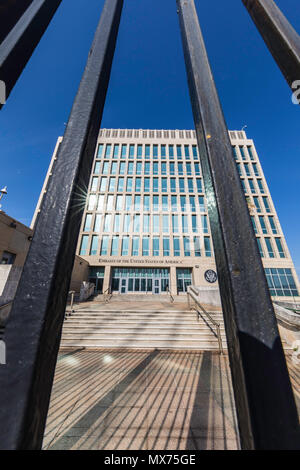 The Embassy of the United States of America, reinstated as of July 20, 2015 in Havana, Cuba Stock Photo