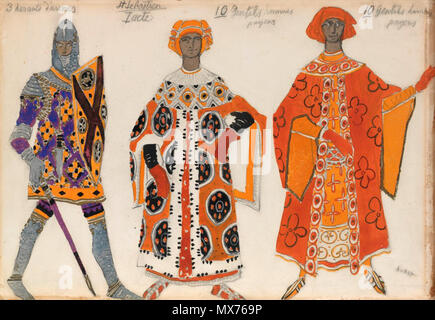 . Costume designs for Le Martyre de Saint-Sebastien, . 20th century. Bakst 401 Marthyre de S. Sebastien by L. Bakst 16 Stock Photo