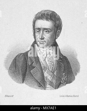 . English Lithography of Narciso de Heredia, Count of Heredia Spinola