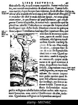 . English: Page from the book De Cruci Libres Tres by Justus Lipsius Ελληνικά: σελίδα του βιβλίου De Cruci Libres Tres . 1629. Justus Lipsius 155 De Cruci Libres Tres 47 Stock Photo