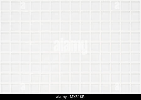 White glassy tile with squares in rectangular form with white joints Stock Photo
