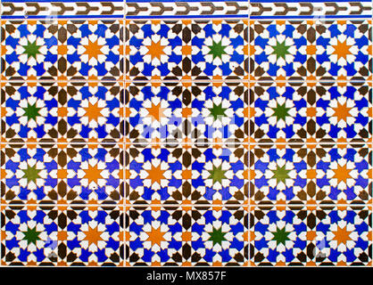 closeup of typical spanish mosaic in andalusian style Stock Photo