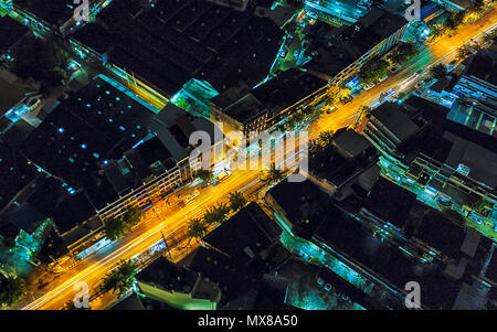 drone shot over Bangkok, Thailand Stock Photo