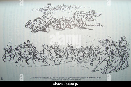 . English: Ejercicios militares . 1900. Pedro Subercaseaux Errázuriz 182 Ejercicios-militares Stock Photo