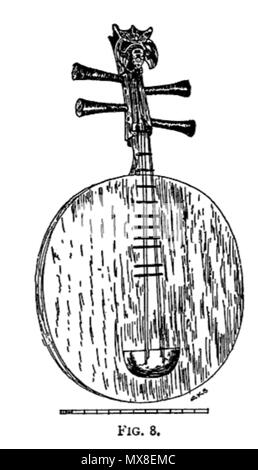 . 'Fig. 8. — Chinese Moon-Guitar or Yueqin.' . 1907. Waldo Selden Pratt 605 THOM Chinese Moon-Guitar Stock Photo