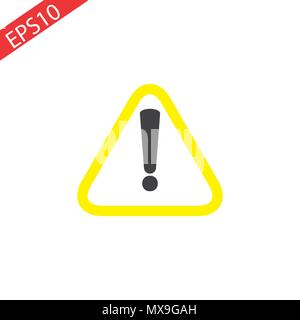 Caution icon outline vector on white background. Eps 10. Stock Vector