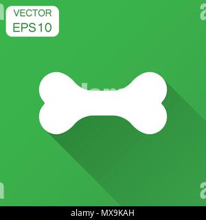 Dog bone toy icon. Vector illustration with long shadow. Business concept animal bone pictogram. Stock Vector
