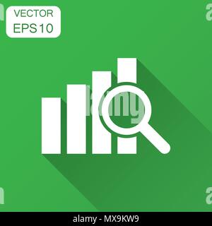 Financial forecast icon in flat style. Business analysis illustration with long shadow. Analytics financial forecast sign concept. Stock Vector