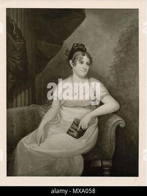 . English: Painting of Hannah Tompkins, wife of Daniel D. Tompkins. Painted by Ezra Ames, c. 1809. 1809年頃. Ezra Ames 266 Hannah Tompkins Stock Photo