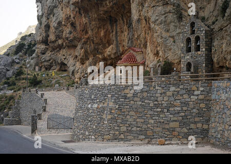 Agios Nikolaos church in Kotsifou canyon on the Crete island, Greece Stock Photo