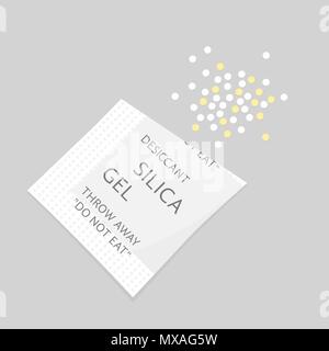 packet with rolled out silica gel Stock Vector