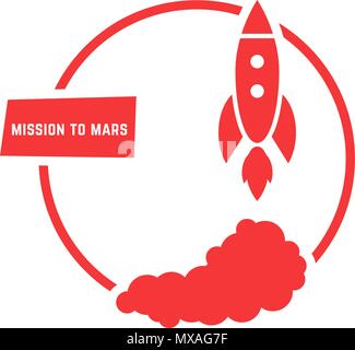 red mission to mars logo Stock Vector