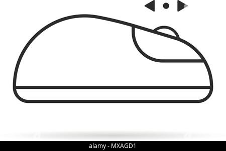 thin line up and down scroll computer mouse icon Stock Vector