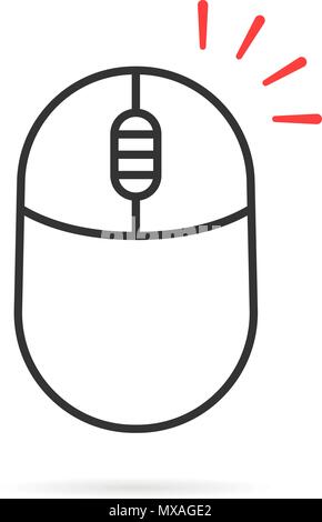black thin line right click icon Stock Vector