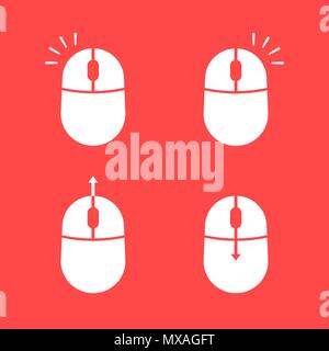 set of scroll and click computer mouse Stock Vector