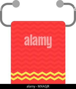 red towel on metal holder Stock Vector