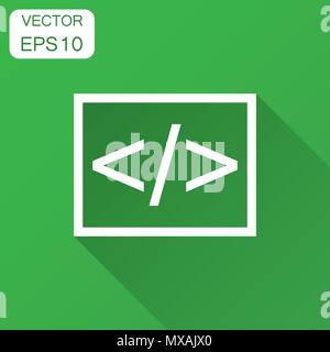 Open source business vector icon in flat style. Api programming illustration with long shadow. Programmer technology concept. Stock Vector
