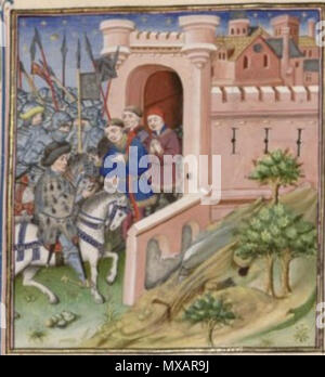 . Français : Entrée de Jean de Montfort à Nantes . 15th century. Anonymous 310 JanMontfort1 Stock Photo