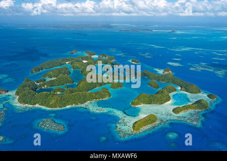 Aerial view of Rock islands, Palau, Micronesia, Asia Stock Photo