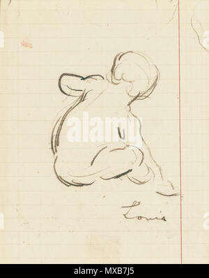 . Français : Dessin de 15,5 x 12,2 cm représentant probablement le second fils de Jean-Baptiste Carpeaux. 1 January 1874. Jean-Baptiste Carpeaux (1827-1875) 313 Jean-Baptiste Carpeaux - Etude pour Louis - 001 Stock Photo