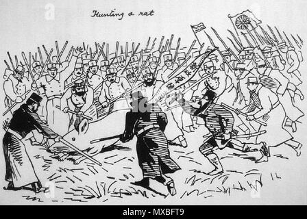 English: Satirical drawing of the Satsuma rebellion . 1877